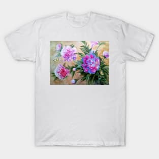 Peonies and butterflies T-Shirt